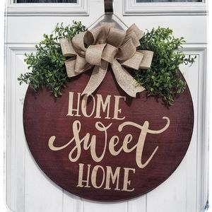 Farmhouse Inspired Wooden 17" Door Hanger Decor